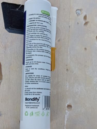 Waterproof Wall Tile Grout Black Cartridge Ready Mixed 16oz / 450g Fast Drying Wall Grout Repair Kit Black, Grout Reviver for Shower, Bathroom, Kitchen, Quick Drying Tile Gap Filler