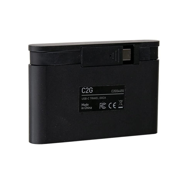 C2G USB-C 4-in-1 Compact Dock with HDMI, USB-A, Ethernet, and USB-C Power Delivery up to 100W - 4K 30Hz