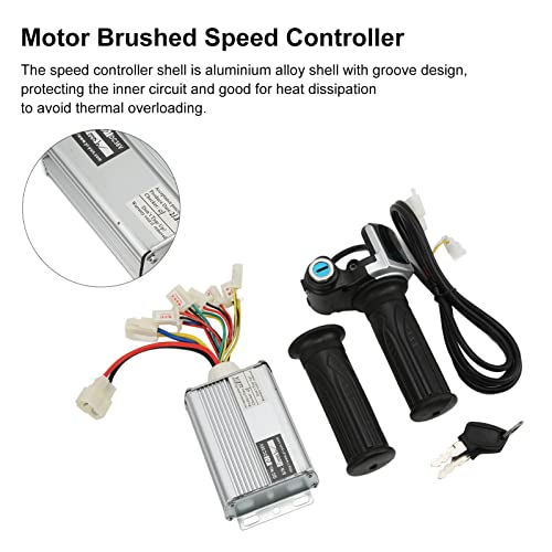 36V 1000W Brushed Speed Controller for Mini Bikes with Locking Throttle Grip and Battery Display Compatible with EVO Electric Tricycle