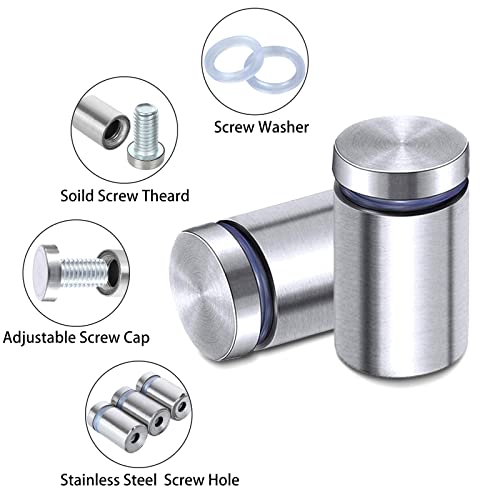 DAJAVE 50 Pack Standoff Screws 1/2x 3/4 Inch Stainless Steel Wall Standoff Mounts Sign Mounting Hardware for Hanging Acrylic Picture Frame, Glass Mounting, Office Signs, Includes Screws & Anchors