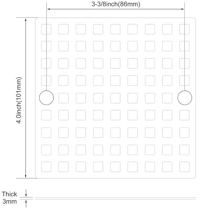 Square Shower Drain Cover, 4 Inch, SUS304 Stainless Steel, Hair Catcher Filter (Brushed Gold) Brushed Gold