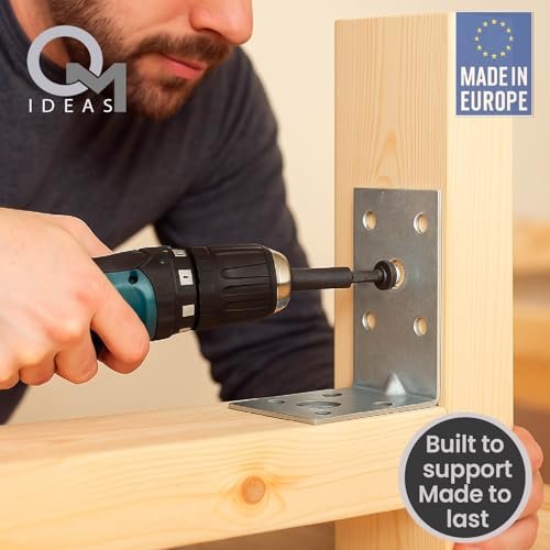 10 Pack Angle Brackets (1.97" x 1.97" x 1.38") Heavy Duty Corner Sleeper Bracket with Beading Timber Wood Metal Joining Fixing L Galvanised Steel Sheet Connector 1.97" x 1.97" x 1.38"