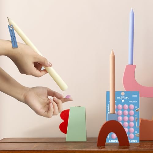 Candle Sticky Dots - Pink Wax Dots Candles Adapter Soft Wax Accessories Candles Adhesive - (1 Pack,24 Dots)