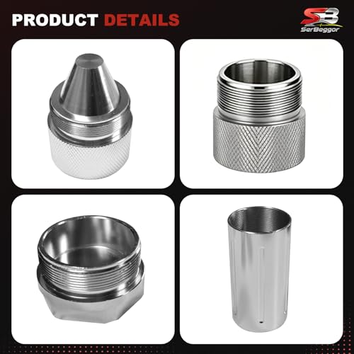 1.375''X24 Cone Shaped Parts Aluminum Alloy Cones Sealed End Cap Compatible with Kenworth Peterbilt Volvo Freightliner Mack International Trucks-12PCS Silver