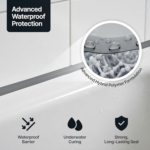 Hemway Kitchen & Bathroom Anthracite Gray Sealant & Adhesive 300ml 1 Pack