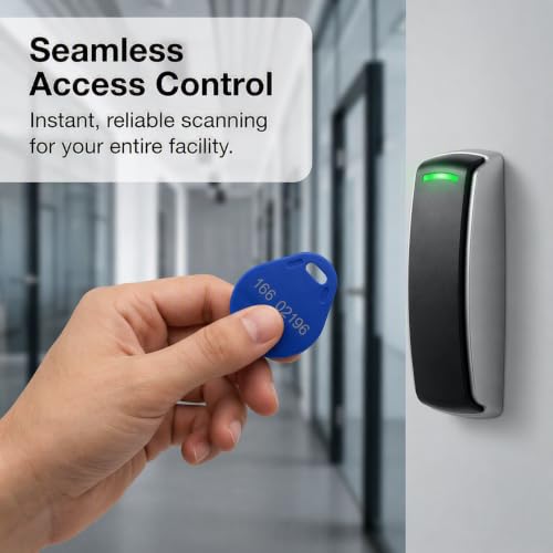 25pcs - 26 Bit Proximity Key Fobs - Read Only - Compatable with 26-bit Wiegand ISOProx 1386 1326 H10301 Formatted Readers Blue