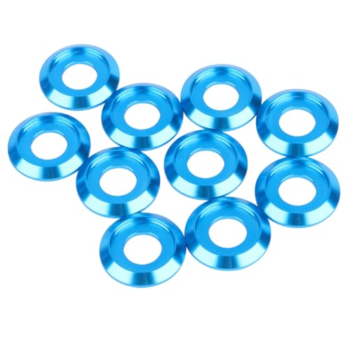 Aluminium Alloy Flange Washer M4 M5 M6 M8 Spacer Washer for Motorcycle Car Pack of 10 (Light Blue, M8) Light Blue