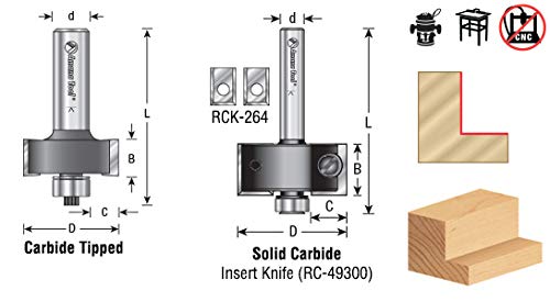Amana Tool 49305 Rabbeting 1/4 Depth x 7/8 D x 1/2 CH x 1/4 Inch SHK Router Bit