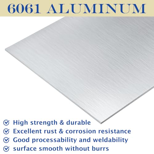 12 x 16 x 0.06(1/16") Inch Aluminum Plate Aluminum Metal Sheet 6061 Aluminum Metal Plate Covered with Protective Film, Finely Polished and Deburred