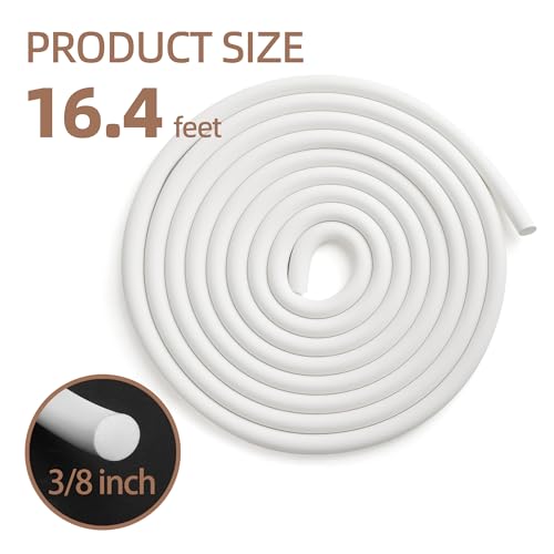 U0U Backer Rod 3/8 Inch,White Backer Rod Caulk Saver for Gaps and Joint Concrete Filling,16.4Ft Concrete Expansion Joint Filler (3/8 inch *16.4 feet) 3/8 inch *16.4 feet