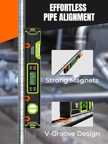 Mecurate 16-Inch Magnetic Digital Level, Electronic Angle Finder, ±0.1° 16-Inch Digital Level