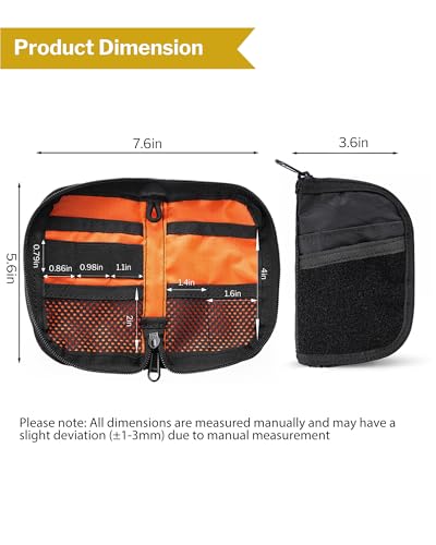 VIPERADE VE10 EDC Pouch Small Multitool Pocket Pouch with DIY Patche Area Black