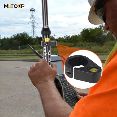 GPS Pole Bubble Level | 40 Min Accuracy for 32mm Poles | Green Fluorescent Vial & Locking Screw(2 PCS)