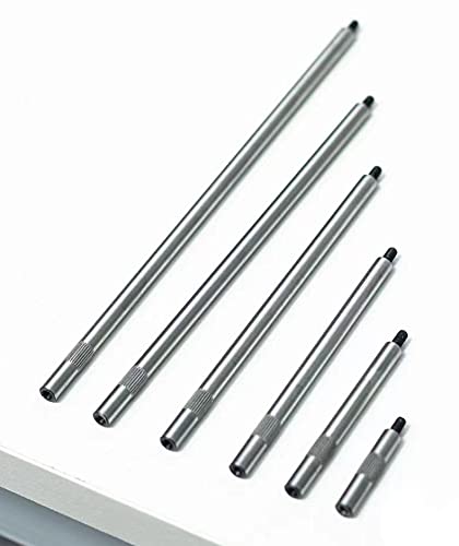 Dial & Electronic Indicator Extension Stem Rod Set 6 Piece 1", 2", 3", 4", 5", 6" Combine to 0-21" Include Plastic Case (Pack of 2) 1"-6" (Pack of 2)