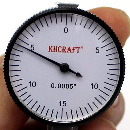 Professional Dial Test Indicator 0-0.03"x0.0005" Steel Hardened All Metal Components with 2 Steel Dovetail Clamps 3/8'' and 5/32'' in Storage Case