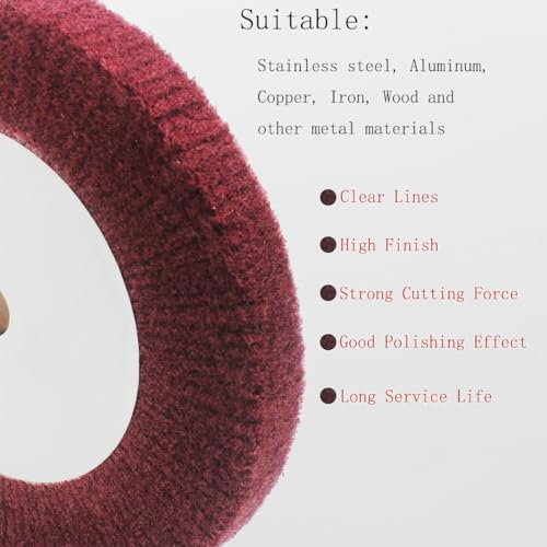 2 Pcs 8'' Non-Woven Polishing Wheels 320 Grit