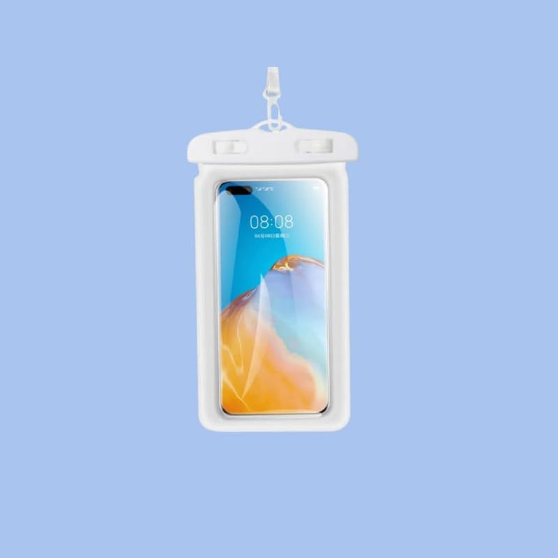 Universal Waterproof Cell Phone Dry Bags with Hanging Rope Swimming Mobile Phones Touchscreen Protector Cover,5.2-6.4 Inch (White) White
