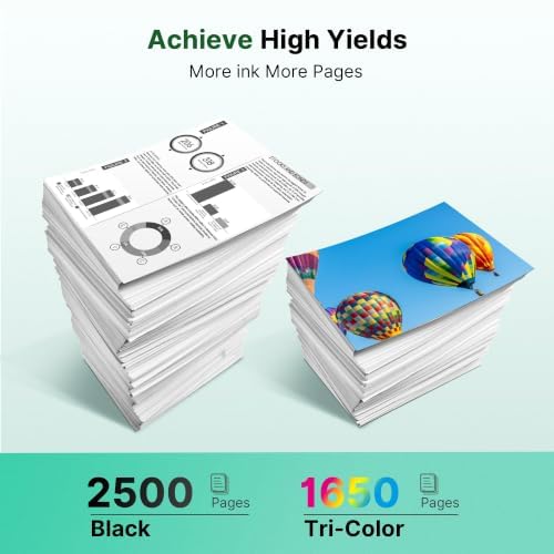Compatible HP923 Replacement for HP 923 Ink Cartridges | (Black Cyan Magenta Yellow, 4-Pack, Without Chip) work with HP Officejet Pro 8130e 8120e 8135e 8139e 8120e 8125e Printers