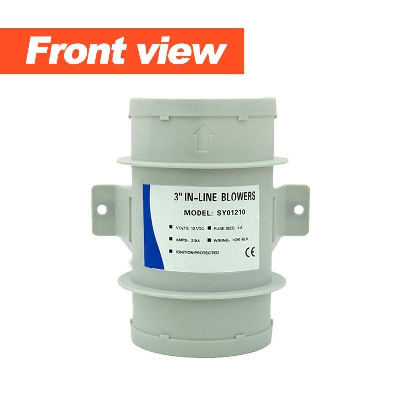 Inline Blower，Bilge Blower 12V 4A Marine Bilge Blower Air Blower Boat Cool Fan Marine Ventilation 3 inch
