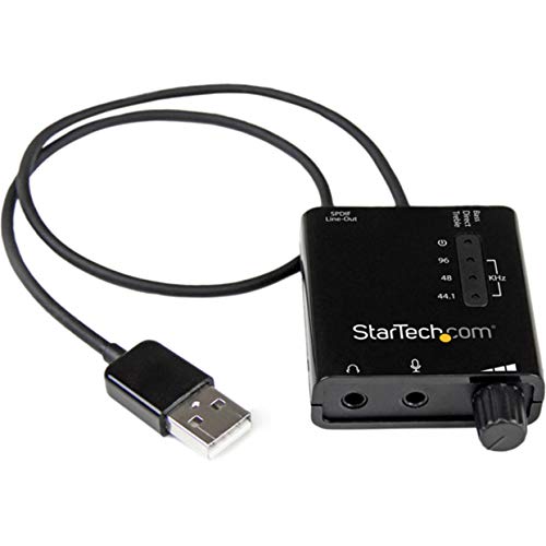 StarTech.com USB Sound Card w/ SPDIF Digital Audio & Stereo Mic – External Sound Card for Laptop or PC – SPDIF Output (ICUSBAUDIO2D),Black 0.6" x 1.8" 0.6" x 1.8" 4 Pos TRRS + Mic