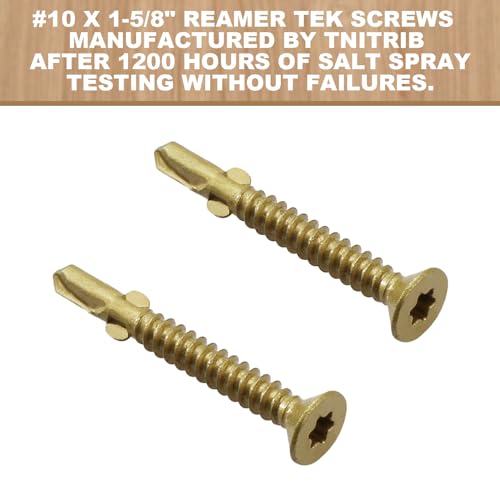 #10 x 1-5/8" Reamer Tek Torx/Star Head Self-Drilling Wood to Metal Screws #10x1-5/8"