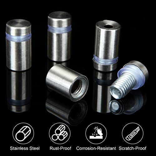 50PCS 1/2 x 3/4 Inch Stainless Steel Standoff Screws, Metal Standoff Pin Wall Sign Mounting Hardware for Hanging Picture Frame Advertising Fixing Nail