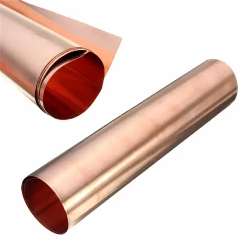 1Pcs 99.9% Copper Foil Shielding Sheet Pure Coppers Cu Metal Sheet Foil Plate Coppers Sheet Thickness 0.05-0.5mm Length1000mm (0.4x300x1000mm) 0.4x300x1000mm