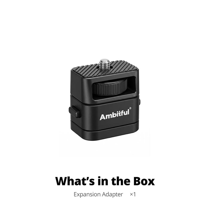 Ambitful MC1 Magnetic Quick Release Mount Adapter, 1/4 Inch Screw | Universal expansion adapter for cameras, LED lights, mini tripods kit