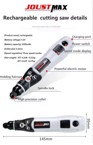 Rechargeable High-Speed Rotary Tool for Windshield Repair – Cordless Variable-Speed Glass Drill Motor with Long-Life Bit