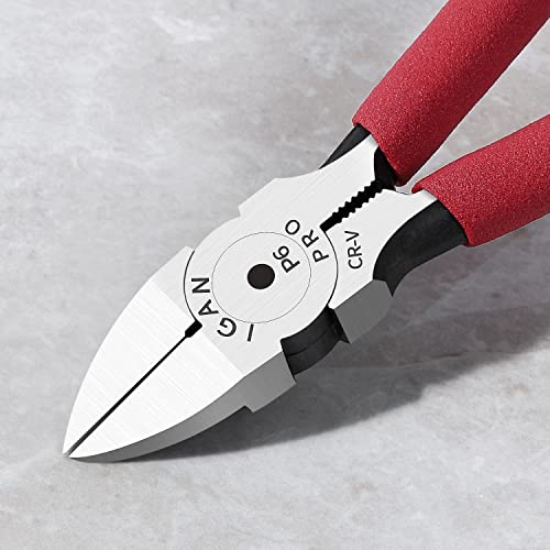 IGAN-P6 Wire Flush Cutters (Pack of 5), 6-inch Ultra Sharp and Powerful Side Cutter Clippers, Ideal Wire Snips for Handmade and Any Clean Cut Needs Pack 5