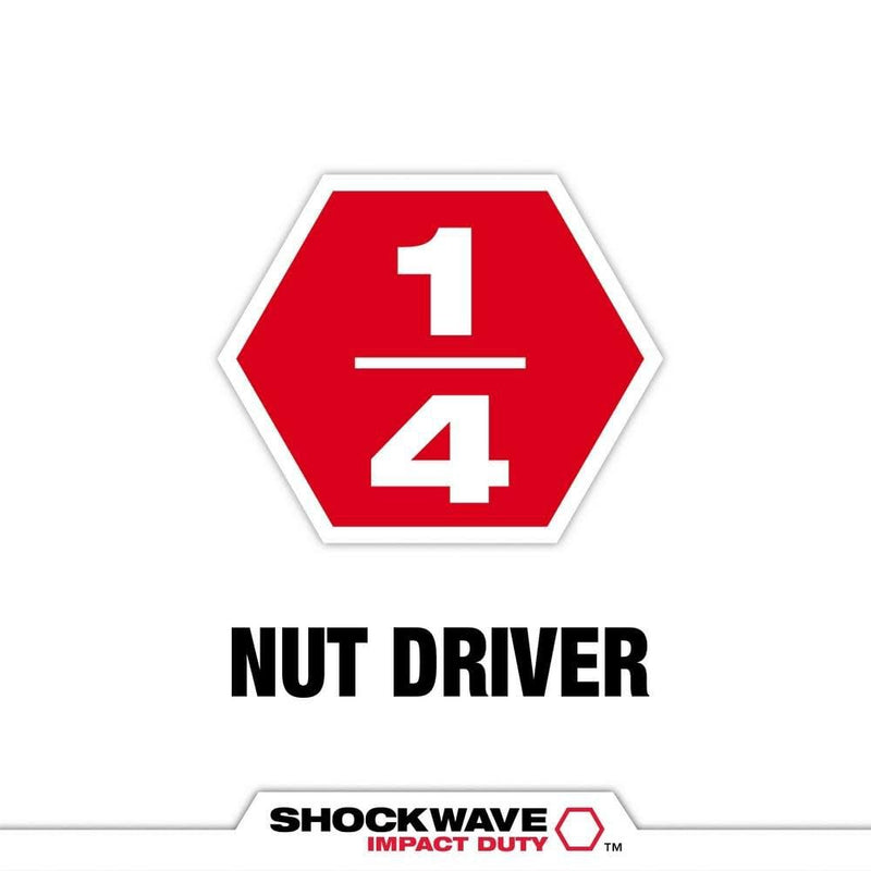 Milwaukee 49-66-4733 Shockwave 2-9/16-Inch Mag Nutdriver 5/16-Inch, 10 Pack