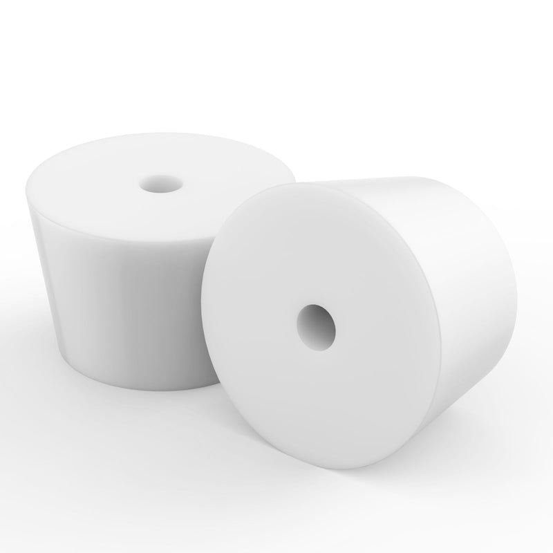 stonylab Silicone Stoppers, 5-Pack Standard 11# Natural Silicone Stoppers with 8 mm Aperture Single-Hole 11# Aperture: 8 mm