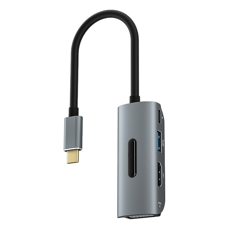 Replacement 4 in 1 USBC to HDMI VGA USB3.0 PD Docking Station 1 in 4 Out Compatible Computer Host Phone Laptop Mac TYPEC External HDMI Monitor TV Projector Cable Splitter Hub 4K30HZ