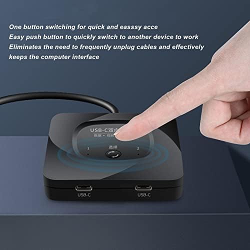 USB 3.0 Switch Selector, 2 in 1 Out USB C Switcher with Power Indicator, Bi Direction Switcher for 2 Computers Share 1 USB Devices