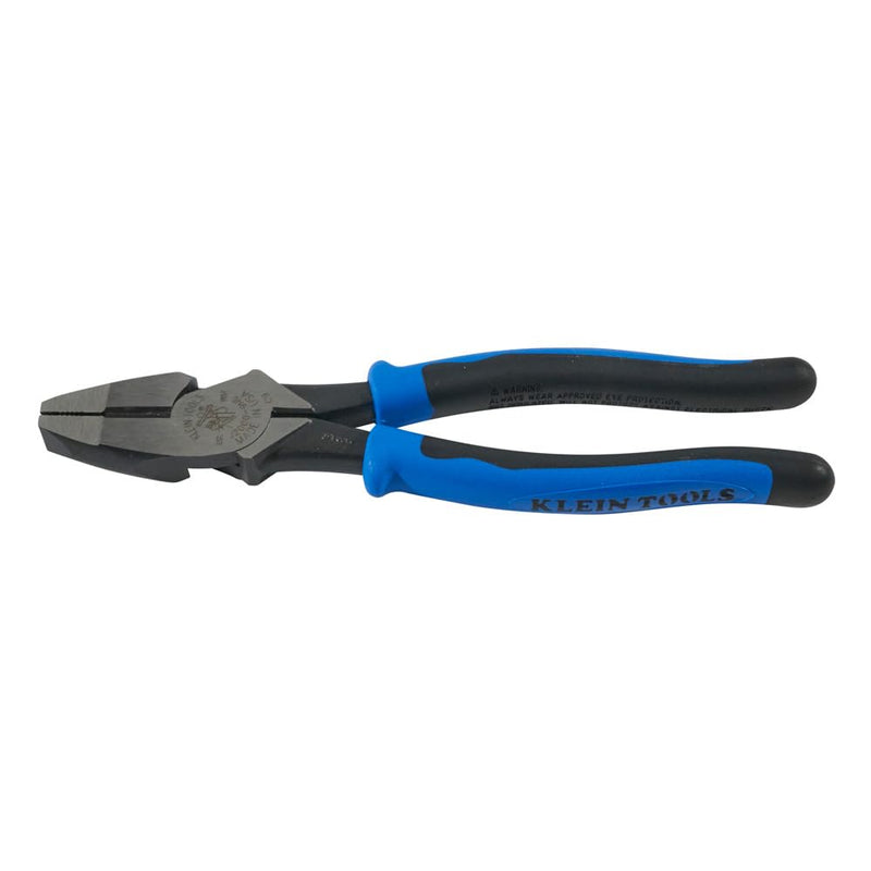 Klein Tools J2000-9NE Side Cutter Linemans Pliers, Made in USA, High Leverage 9-Inch Pliers Cut ACSR, Screws, Nails, Wire Cuts