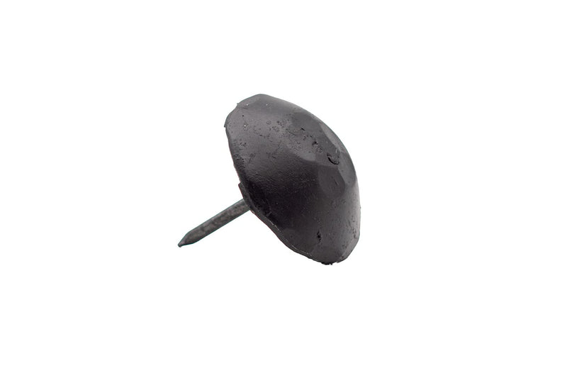 Rustic Clavos - 25-Pack Decorative Nail Heads Bolts Hand Forged Hammered Iron Nails - Matte Black Finish Door Clavos Round Furniture Tacks for Gates, Barn Doors, Cabinets, Shutters (1 Inch, Black) 1 Inch