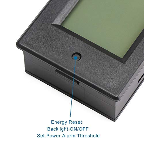 DROK DC Power Meter, 8-100V 100A Volt Amp Watt Meter, LCD Display Multimeter Voltage Current Energy RV Battery Monitor Voltmeter Ammeter Wattmeter with 100A Battery Shunt External Shunt