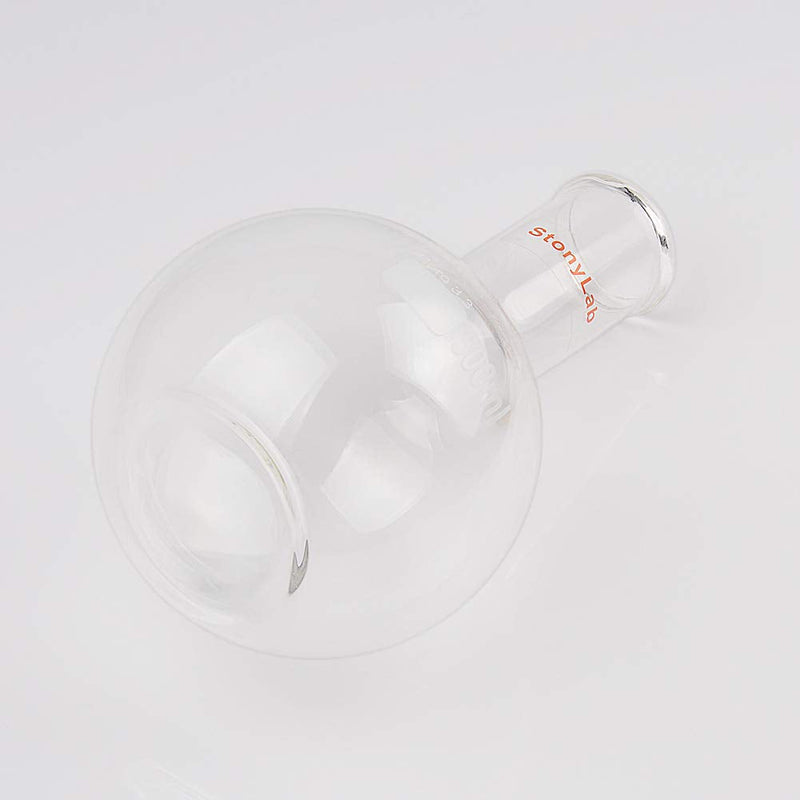 StonyLab Glass 500ml Long Neck Flat Bottom Flask, Borosilicate Glass Heavy Wall Flat Bottom Boiling Flask with Long Neck, 500ml 500 ml