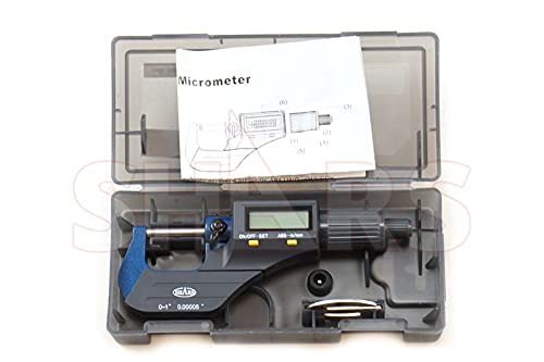 Shars 0-1"/0-25mm Solid Metal Frame Electronic Outside Micrometer 303-2463 P] 0-1"/0-25mm 303-2463