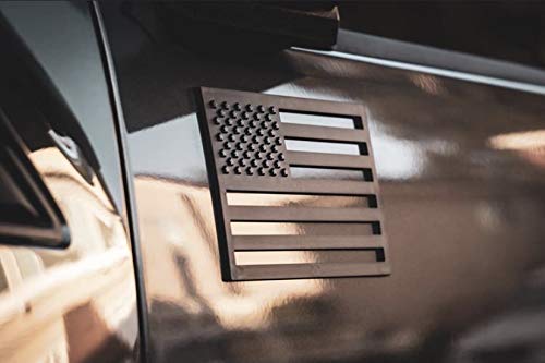 American Flag Emblem Decal Cut-Out - Set of 2 3D 3M Adhesive Badge for Car or Truck (Black) Black