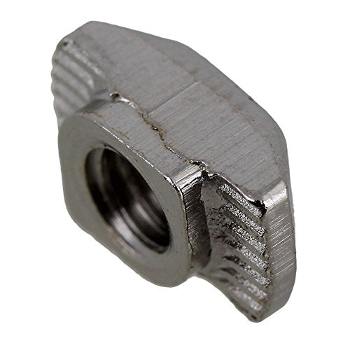 20 Series T Nuts Aluminum Slot Carbon Steel T Slot Nut Hammer Head Fastener Nut with M4 Thread European Standard Silver Pack of 50