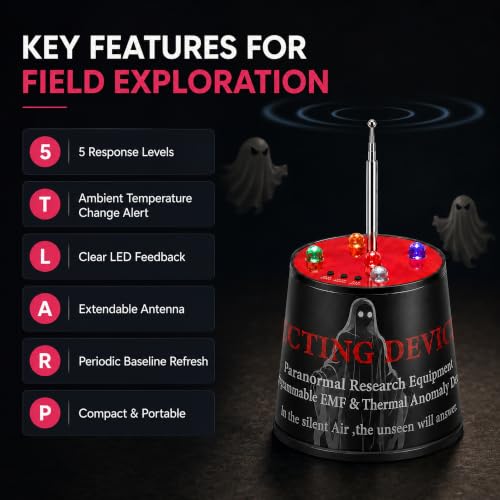 Ghost Hunting Equipment EMF Detector Temperature Detection 5 Levels Female