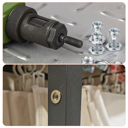 uxcell 50Pcs Multi-Grip Rivet Jack Nut, #10-24 Petal Carbon Steel Thread Zinc Finish Blind for Plastic Pressboard Hardboard Door Anchors Aluminium cladding Steel Pipe #10-24x0.72" 50