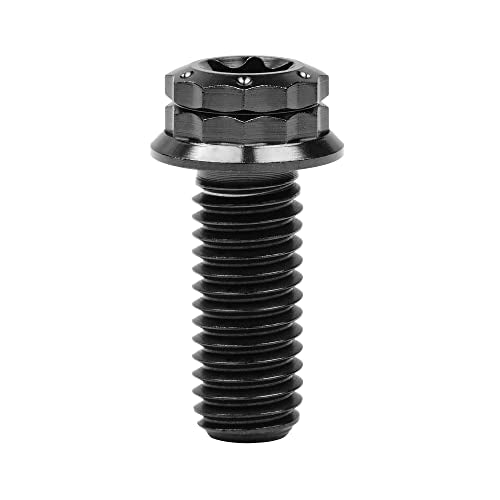 Titanium M8 Flange Bolt 12 Point Head Screw (M8x20mm, Black) M8x20mm