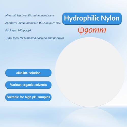 90mm Nylon Hydrophilic Membrane Disc Filters 0.22µm, 100 Pcs 90mm 0.22um Nylon Filter Membranes