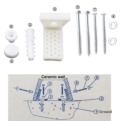 KUMGROT Toilet Floor Mounting Bolt Kit, Toilet Anchoring Screws with Washer, Universal Replacement Kit Fits Most Standard Toilets, Sturdy & Stable, 3 Set (2.17 x 1.46 in) 2.17 x1.46 in