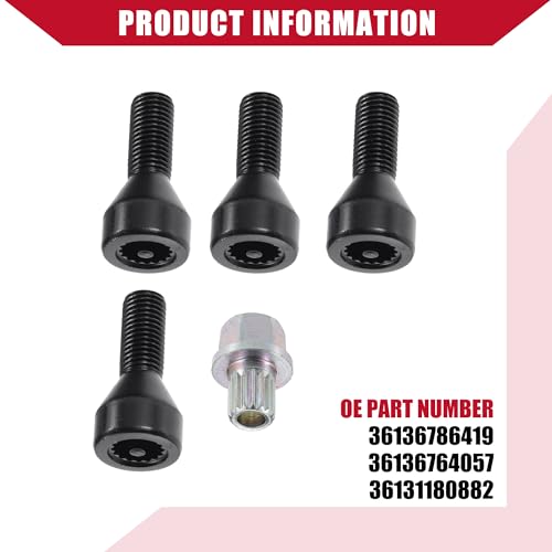 No.36136786419 Wheel Lock Set Lug Nuts Bolts for BMW 528i 1978-1987 for BMW Z4 2003-2008 / Inner/Durable Metal / 1 Set