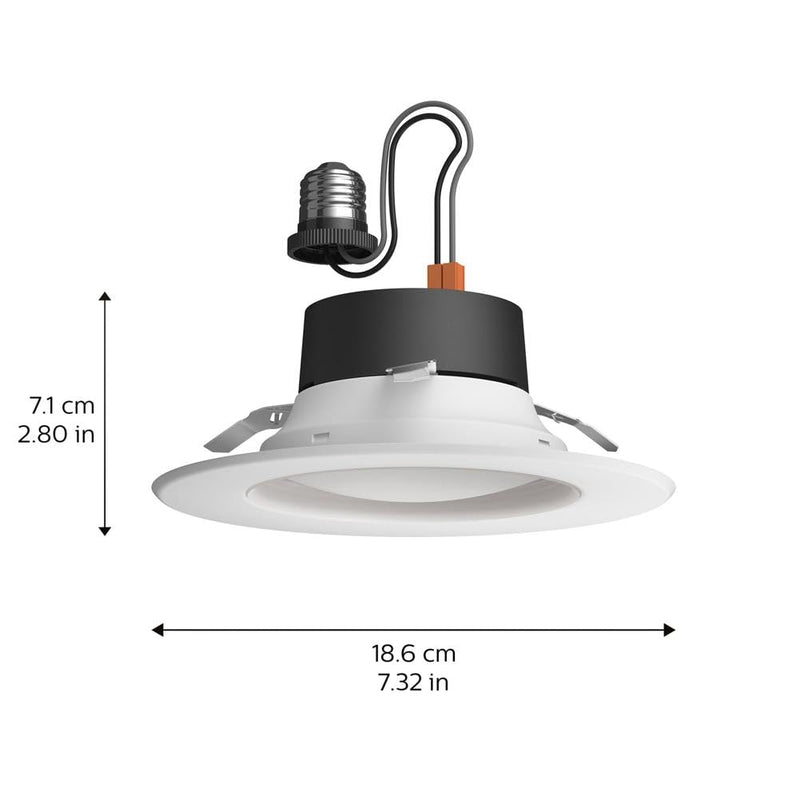 Philips Hue Smart Retrofit Recessed 5/6 Inch LED Downlight 1 Pack - White and Color Ambiance Color-Changing Light 1100LM - Control with Hue App - compatible with Alexa, Google Assistant, Apple Homekit