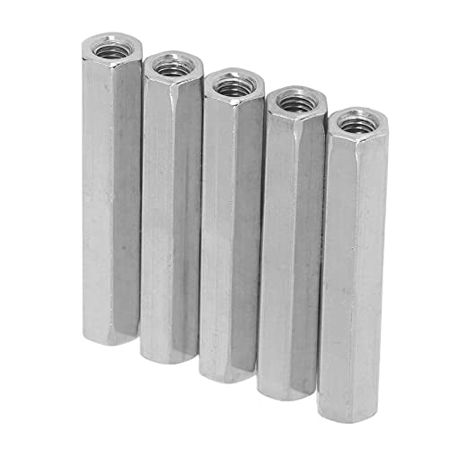 5 Pcs Hex Coupling Nut M8x1.25 75mm Length, 304 Stainless Steel Hex Connection Nuts, Wide Purpose for Bolts Studs Machine Screws, Indoor Outdoor Use