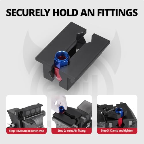 EVIL ENERGY 4" Magnetic Vise Jaw Pads, AN Fittings Vise Jaw Protector Aluminum